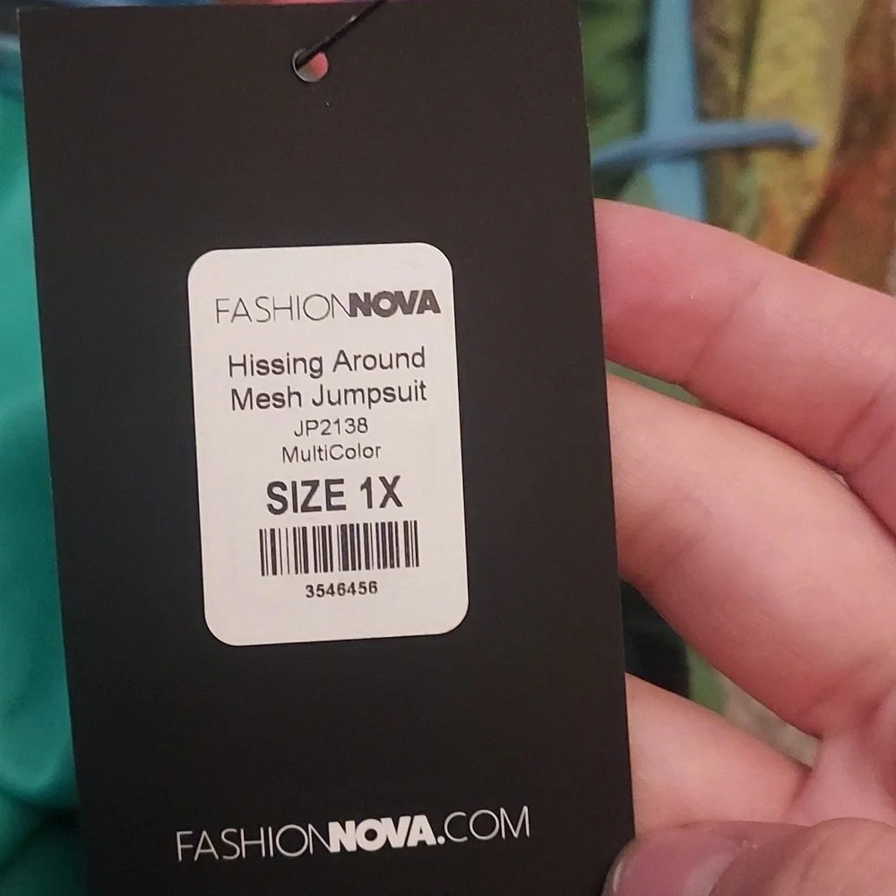 NWT Fashion Nova hissing around mesh jumsuit multicolor - Picture 6 of 6